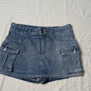 Denim Blue Women's Cargo Shorts